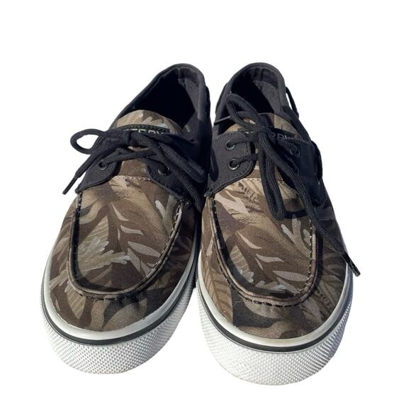 Sperry Men’s Black and Olive Camo Halyard 2-Eye Size 9.5 - Picture 2 of 8